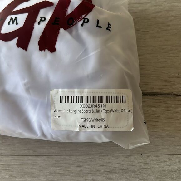 The Gym People TGP76 Longline Sports Bra White XS NWT IN PACKAGE - Picture 10 of 14